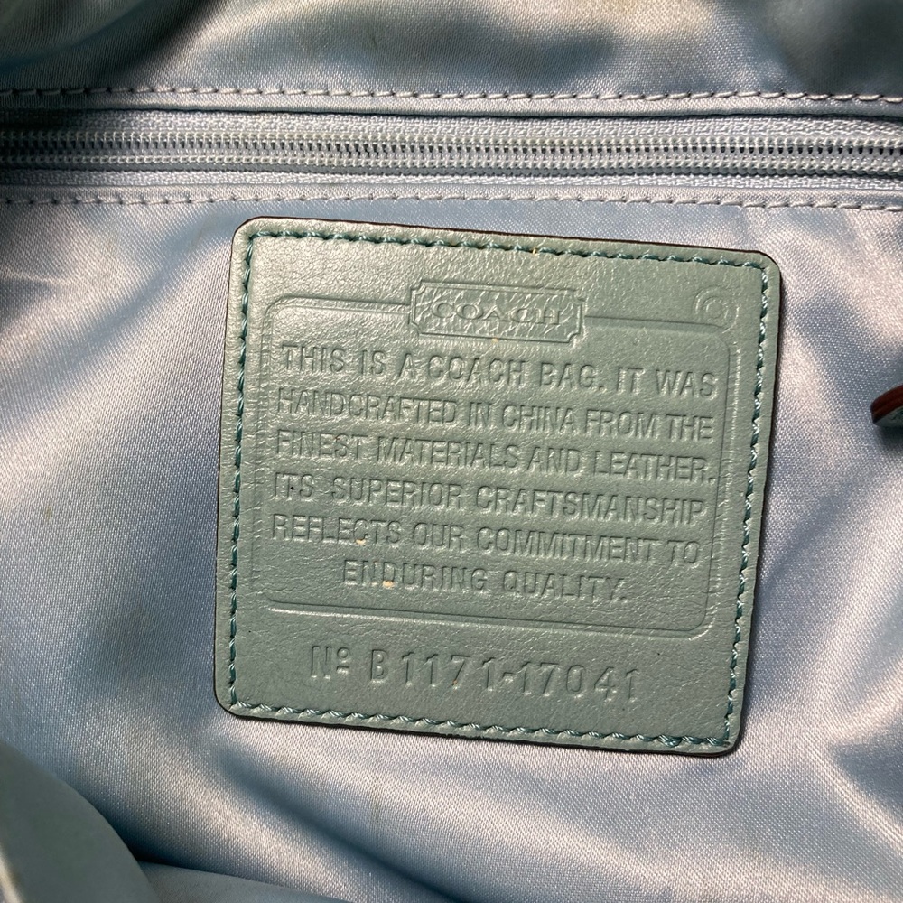 Coach Audrey seafoam aqua leather tote - Picture 5 of 8